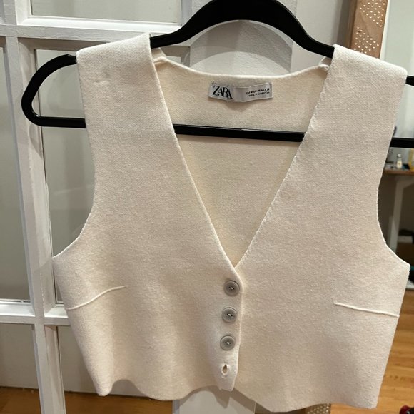 Zara White Vest M - Picture 2 of 2